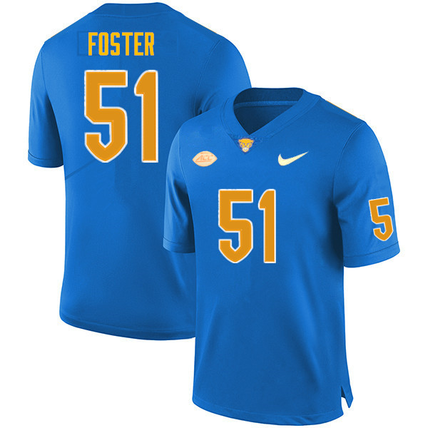 Men #51 Drew Foster Pitt Panthers College Football Jerseys Sale-Royal